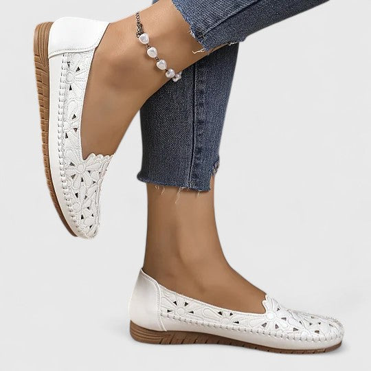Elora | Floral Cutout Comfort Flats