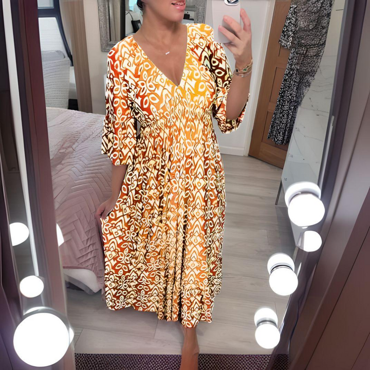 Lillia™ | Boho Printed Dress