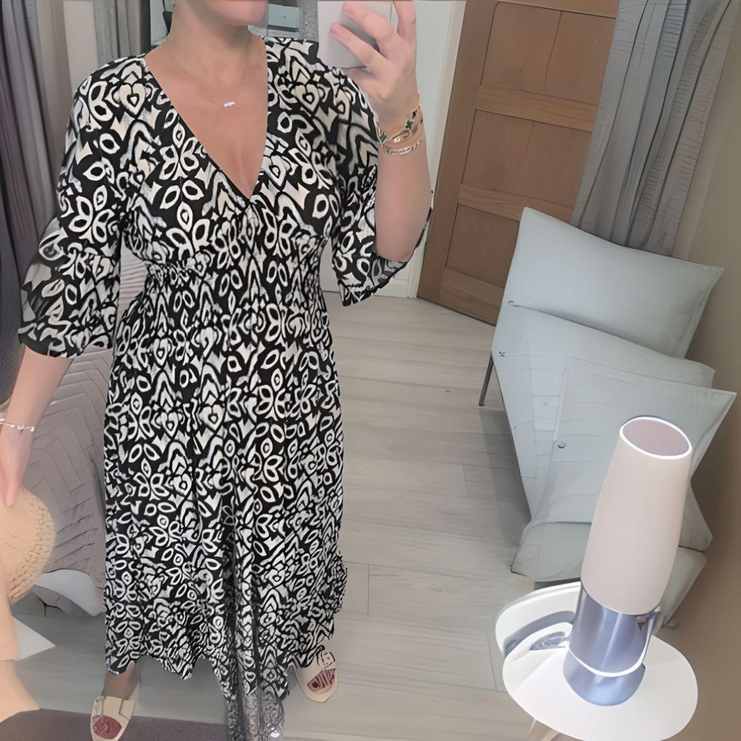 Lillia™ | Boho Printed Dress