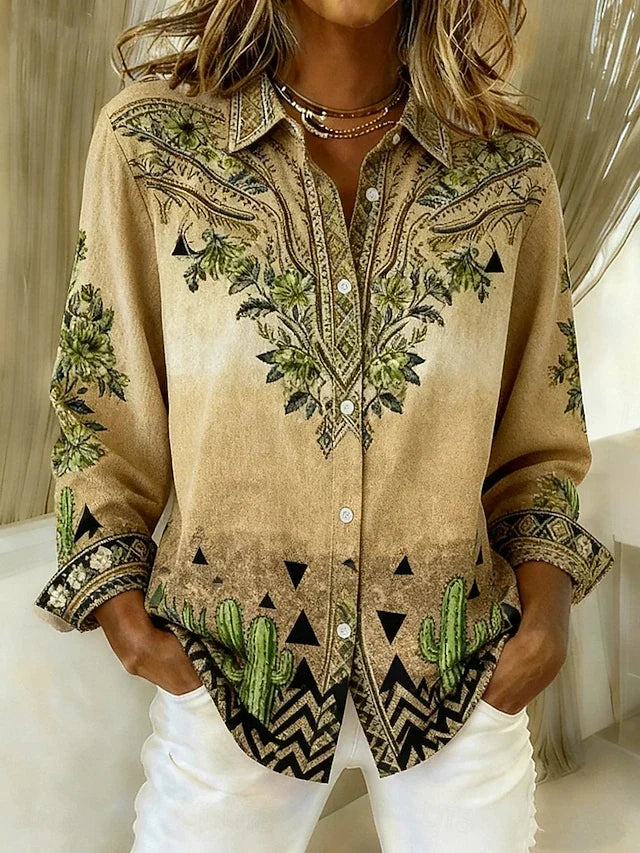 Tucson™ | Vintage Western Floral Button Blouse