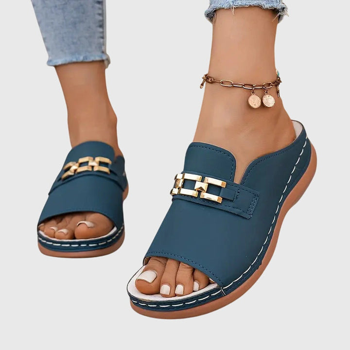 Kaylee | Chain Accent Slide Sandals