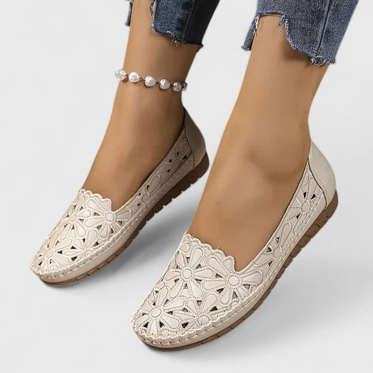 Elora | Floral Cutout Comfort Flats