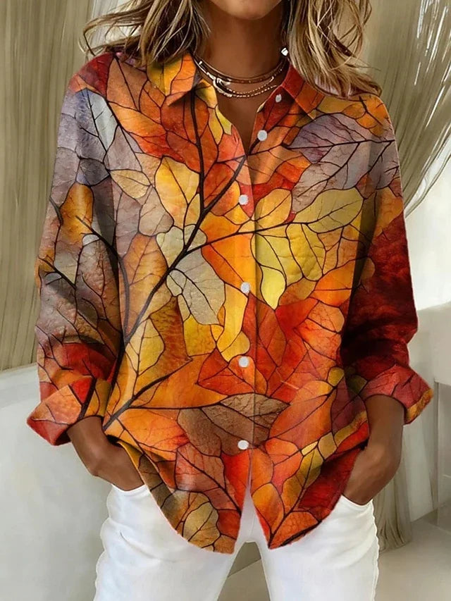 Melrose™ | Vintage Botanical Print Button Blouse