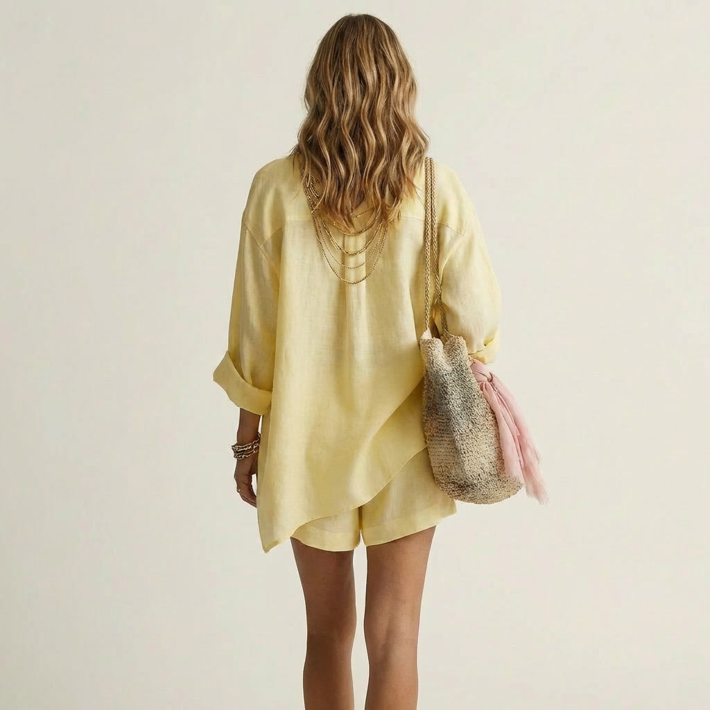 Senna | Oversized Shirt &amp; Shorts Two-Piece Set