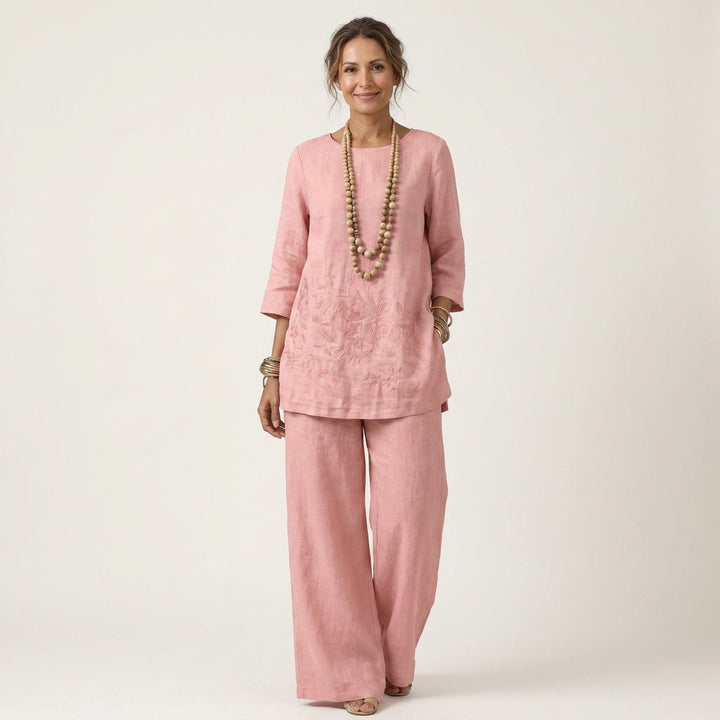 Jenneth | Tunic Top &amp; Wide-Leg Pants Set