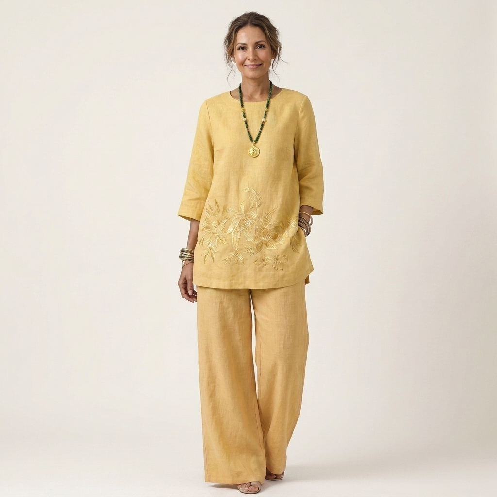Jenneth | Tunic Top &amp; Wide-Leg Pants Set