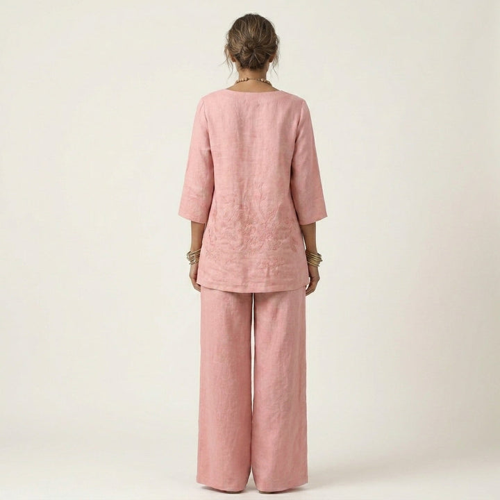 Jenneth | Tunic Top &amp; Wide-Leg Pants Set