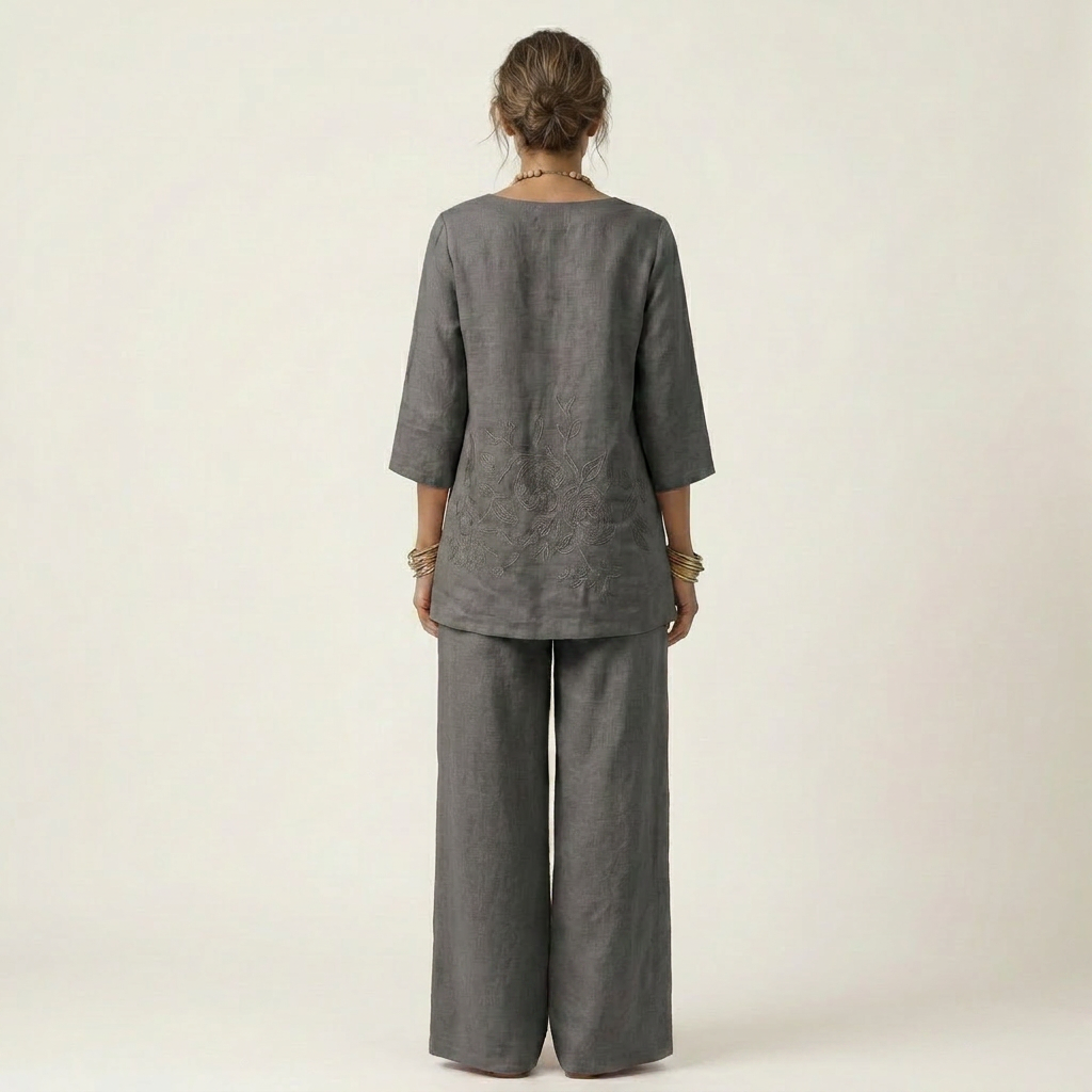 Jenneth | Tunic Top &amp; Wide-Leg Pants Set