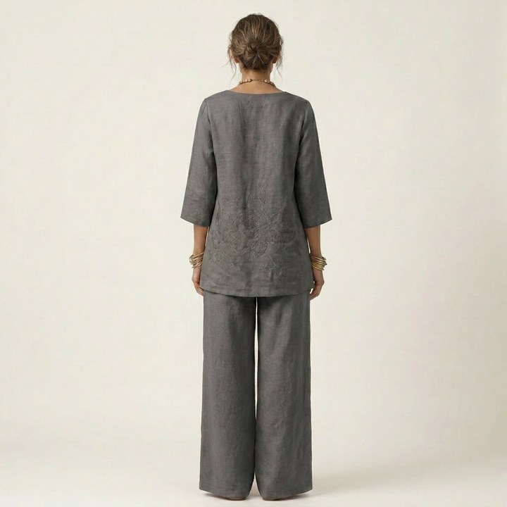 Jenneth | Tunic Top &amp; Wide-Leg Pants Set