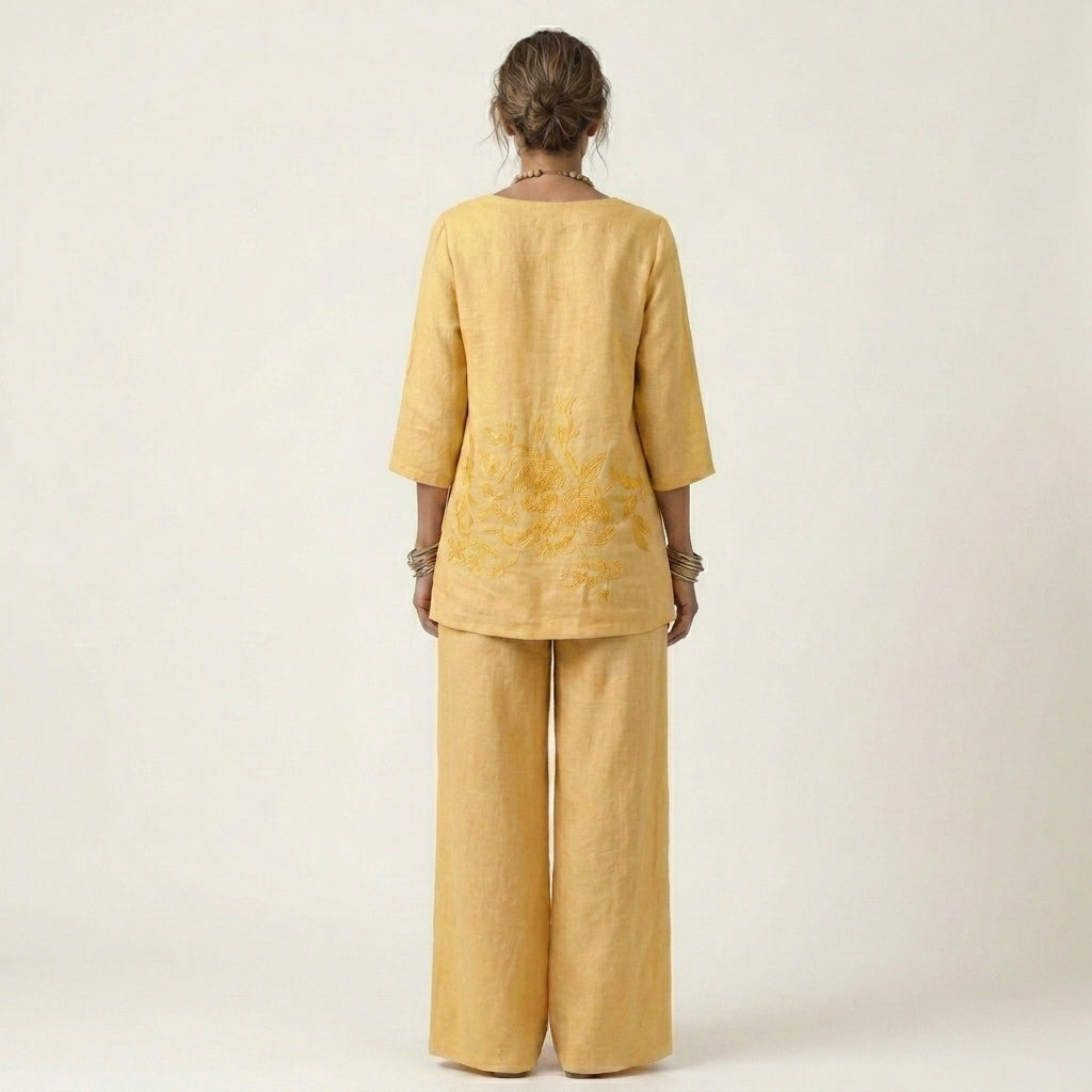 Jenneth | Tunic Top &amp; Wide-Leg Pants Set
