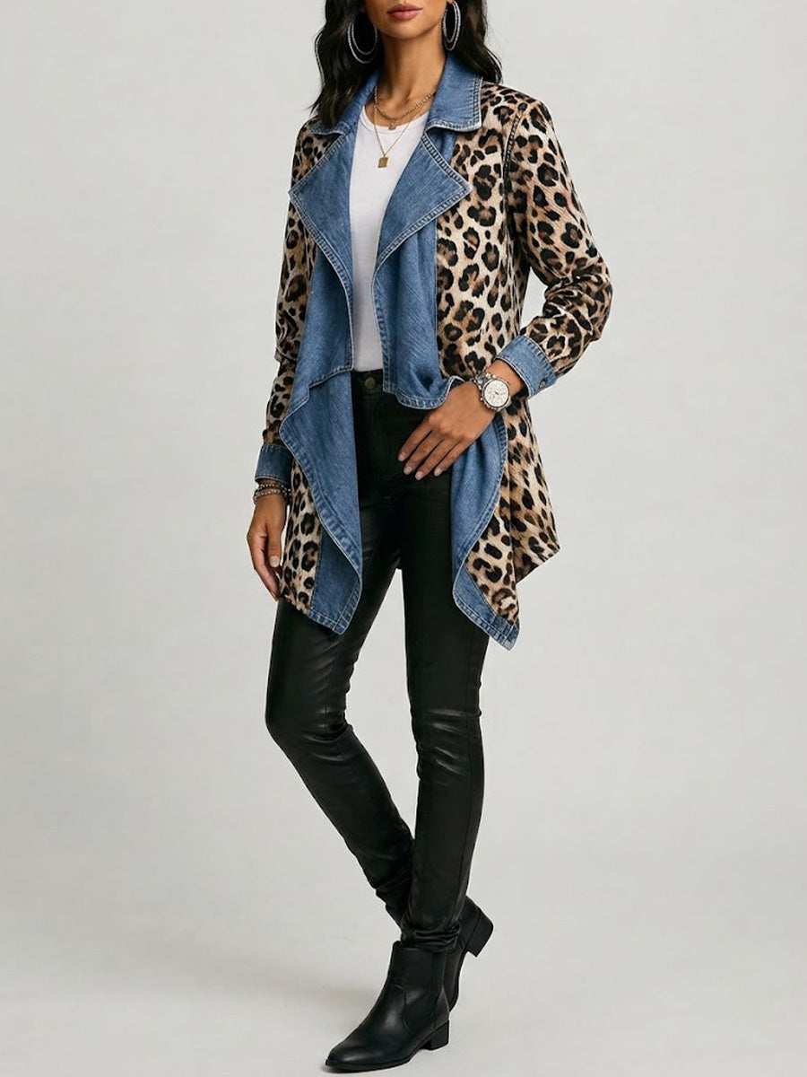 Sherilyn™ | Leopard Print Mid-Length Jacket